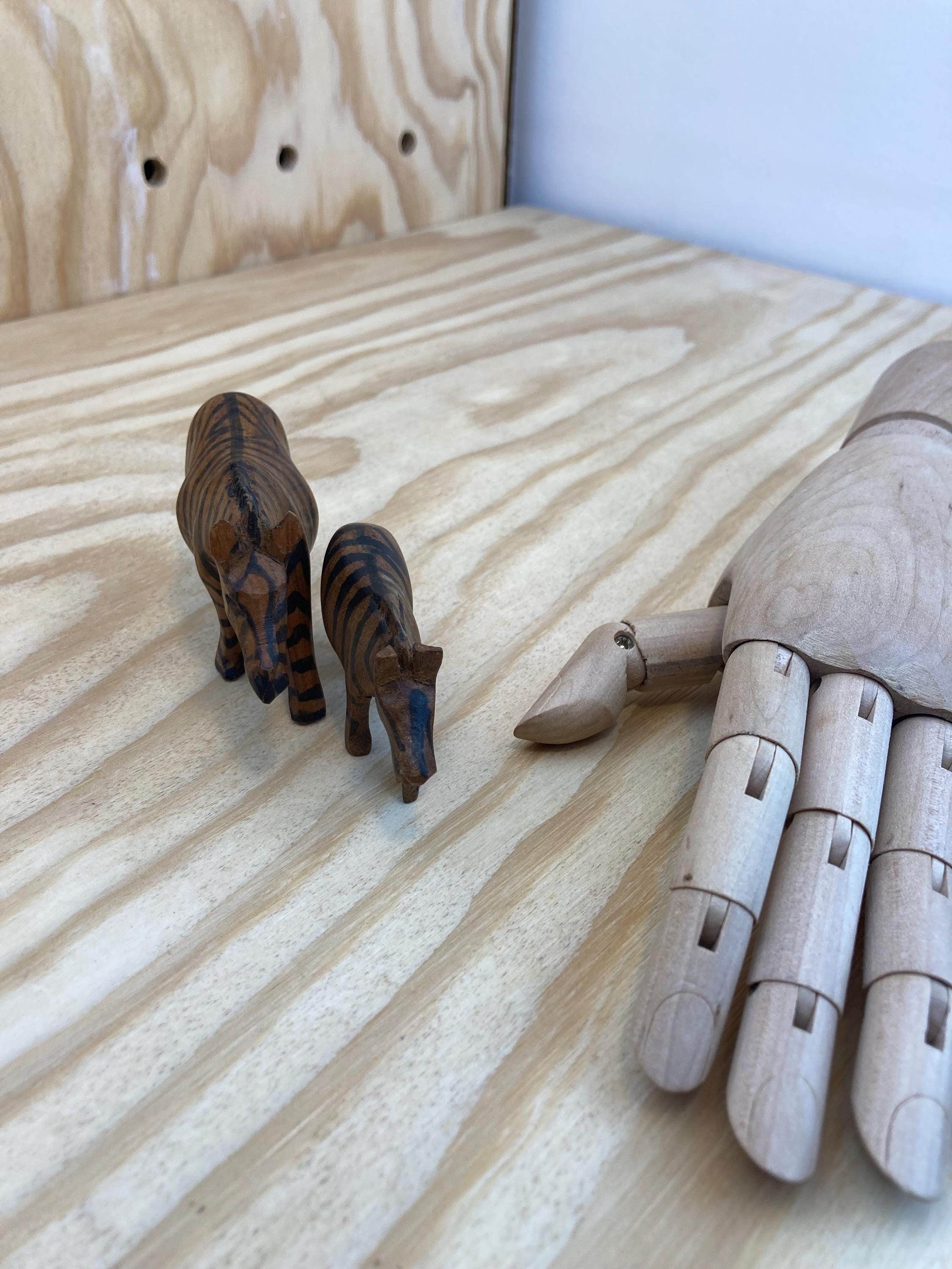 Vintage Hand-carved Teak Wood Zebra Figurines - Set of 2 - Etsy