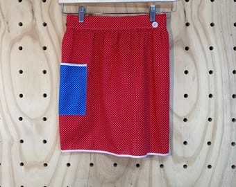 Vintage Red Polka Dot Apron: Cottagecore Crafting Apron