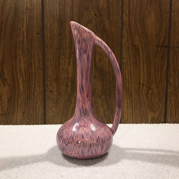 Vintage Houseware - Pink & Purple Drip Vase - Genie Bottle - Mid Century Modern Decor - 1950s Bud Vase - Sustainable Valentines Day Gift