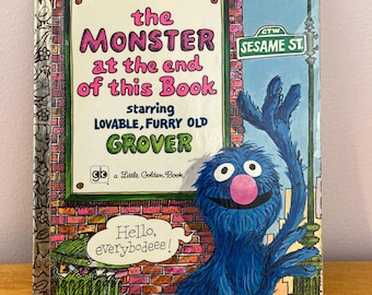 Vintage The Monster at the End of This Book Little Golden Book 1971 Grover Sesame Street Jim Henson Muppets Kids Book