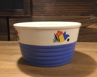 Vintage Kitchenware - Art Deco Circus Pattern Serving Bowl - Universal Potteries, Cambridge Ohio - Cottagecore Decor - Modern Farmhouse