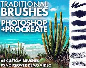 Traditional Texture Brushes for Photoshop & Procreate