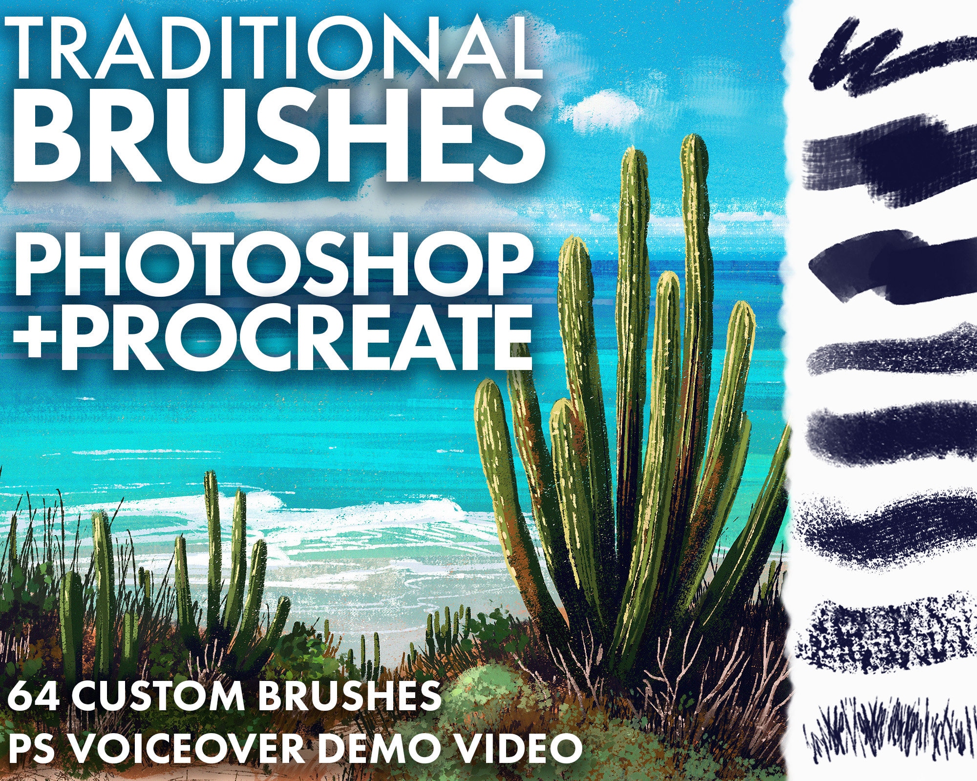 Traditional Texture Brushes for Photoshop & Procreate - Etsy - Adobe Classic Brush Texture Pasting