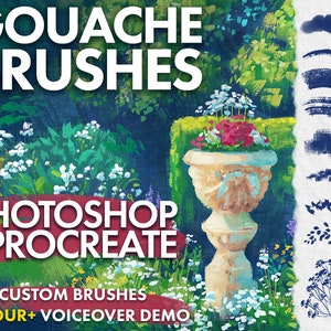 Handgeschilderde gouache-penselen voor Photoshop en Procreate