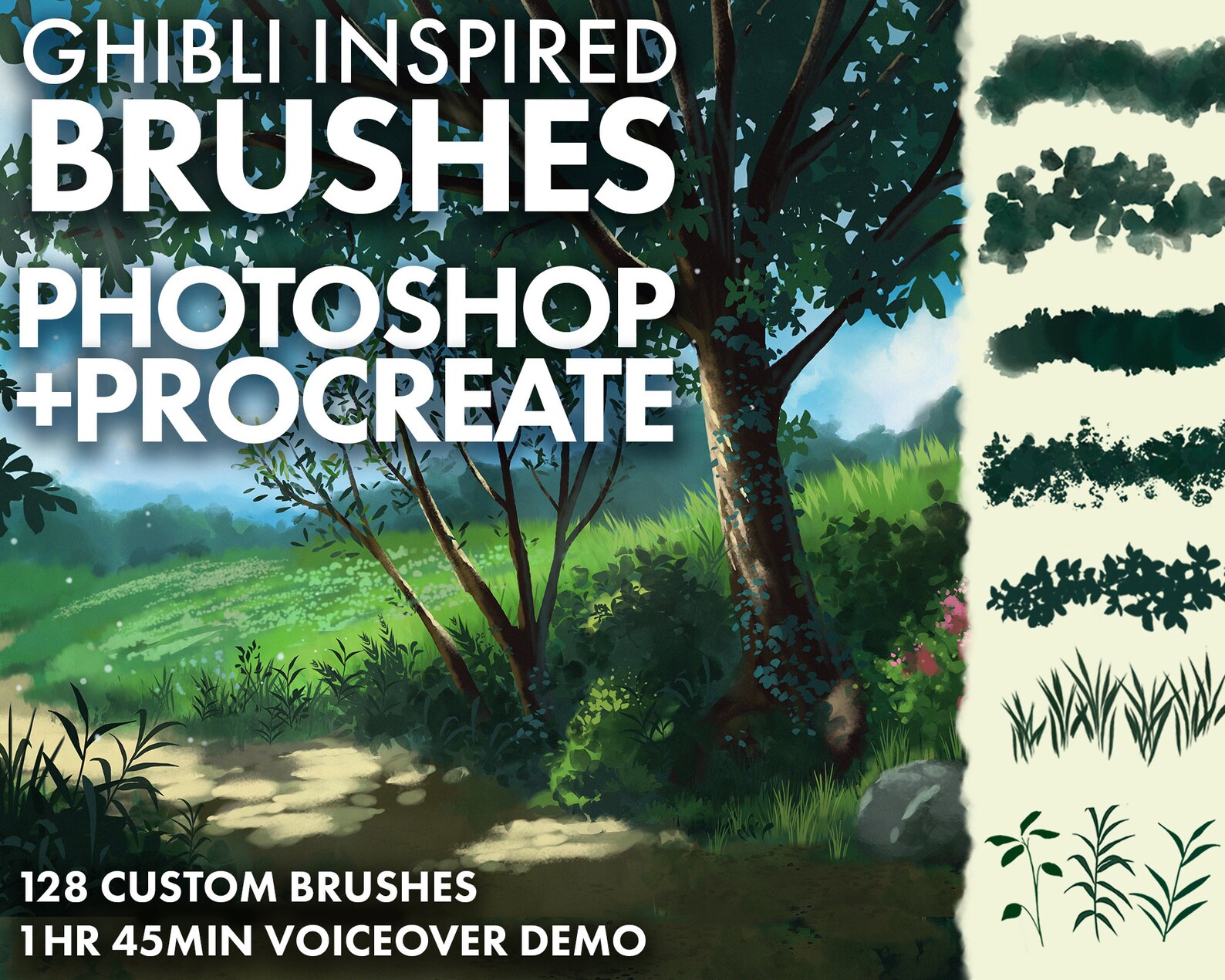 Ghibli Inspired Brushes for Photoshop and Procreate - Etsy