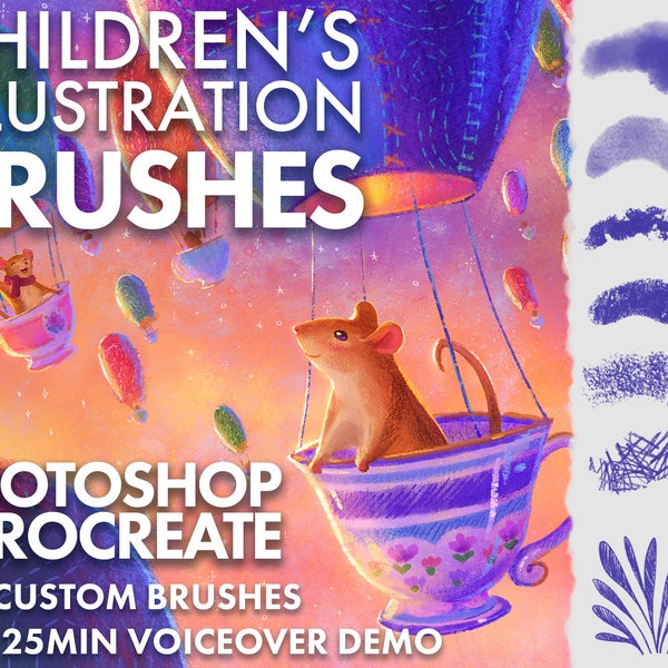 Pinceaux d'illustration pour enfants pour Photoshop et Procreate