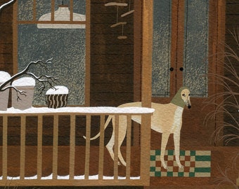 False Spring greyhound art print