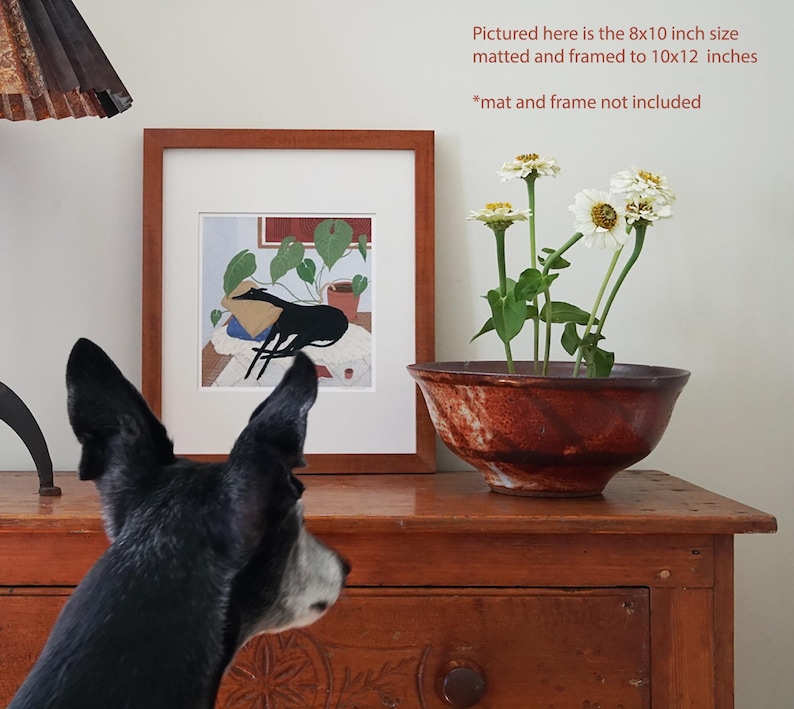Léon the greyhound art print image 2