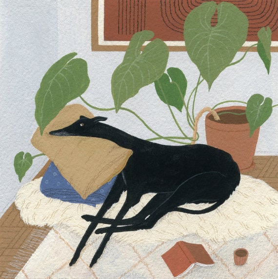 Léon the greyhound art print