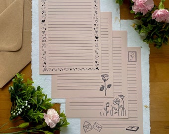 Letter Writing Paper - Valentine Paper - Handmade Stationery - Love Letter Paper - Letter to My Love