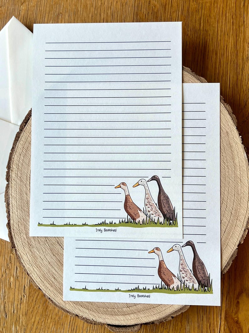 Letter Writing Paper - Chickens & Ducks - Themed Paper - White Paper ...