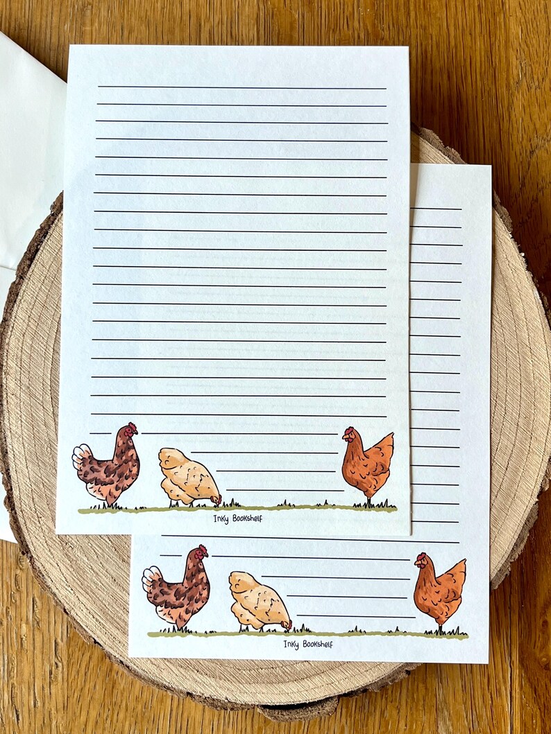 Letter Writing Paper - Chickens & Ducks - Themed Paper - White Paper ...