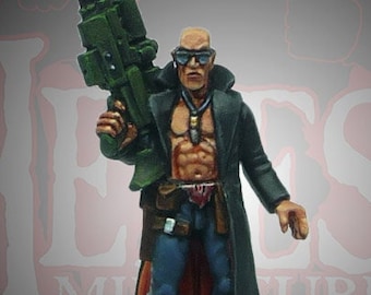 28mm scale SciFi Cyberpunk-style, Wesley, Ganger with Sniper Rifle