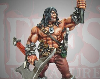 Mullet The Barbarian - 28mm Heroic Scale Fantasy Miniature (Metal)