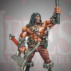 Mullet The Barbarian - 28mm Heroic Scale Fantasy Miniature (Metal)