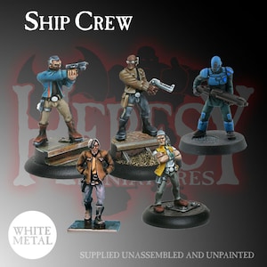 SciFi Ship Crew Angebot (5 Metallfiguren im 28 mm Maßstab)