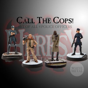 SciFi Cops, (2 x Detectives, 2 x Uniformed Police) 28mm Scale miniatures