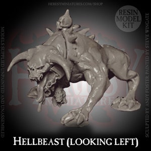 Hellbeast Looking Left (28mm/32mm scale hell hound resin miniature kit)
