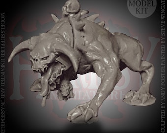 Hellbeast Looking Left (28mm/32mm scale hell hound resin miniature kit)