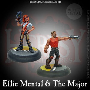 The Major & Ellie Mental - 28mm scale sci fi adventurer miniatures