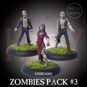 Zombies Pack 3 - 3 metal 28mm miniatures