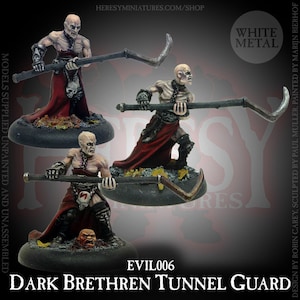 Dark Brethren Cultist Tunnel Guard; 28mm Heroic Scale Fantasy Miniature (3 figure pack)