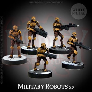 Guardian Class MIlitary Roboter (5x Metallfiguren im 28 mm Maßstab)