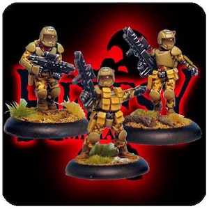 Sci Fi Troopers Pack #3 (3x Metal 28mm Figures) (Closed Visors)