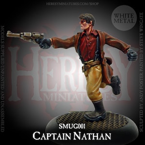 Starship Captain Nathan - 28mm scale sci fi adventurer Anti-Hero miniature