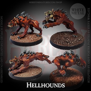 Hellhound(s) (28mm/32mm scale hell hound metal miniature kit)