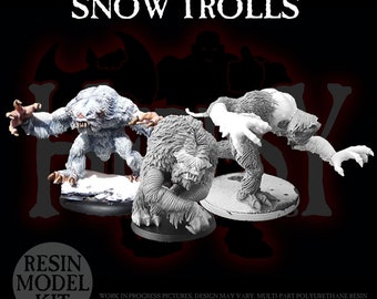 PREORDER Snow Trolls (Set of 3 Resin Monsters) - Production Version