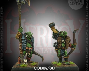Goblin Archers Command - 28mm Heroic Scale Fantasy Miniatures - METAL version