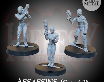 Sci-Fi Cybersuit Assassins (3x 28mm Scale miniatures)