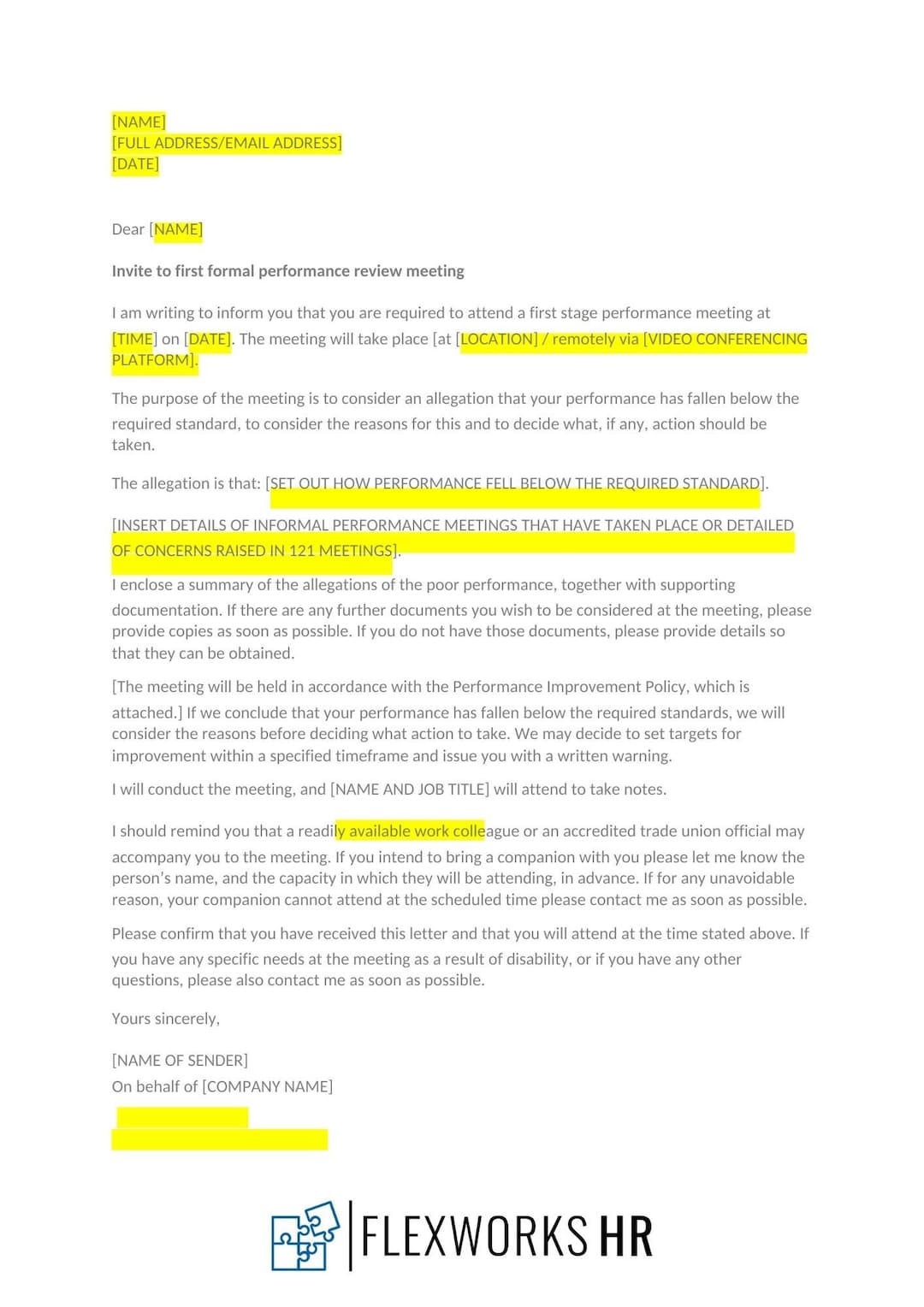 Employee Invitation To First Stage Performance Review Meeting Template employee-invitation-to-first-stage-performance-review-meeting-template