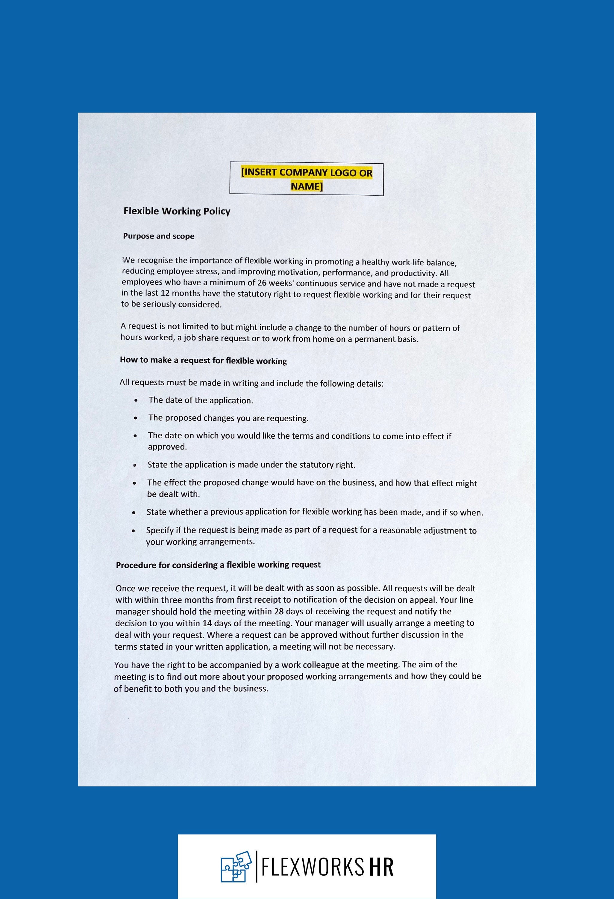 Flexible Working Policy Template Etsy UK