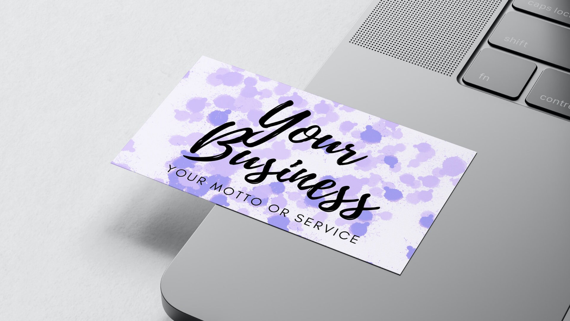 Business Card Canva Template Purple Paint Splatter Design Etsy