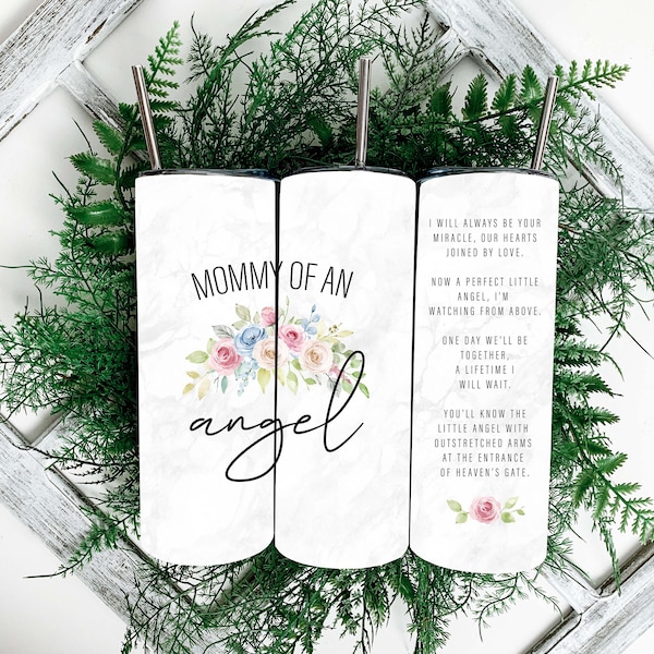 Angel Baby - Pregnancy - Infant Loss 20oz Skinny Straight Tumbler Wrap