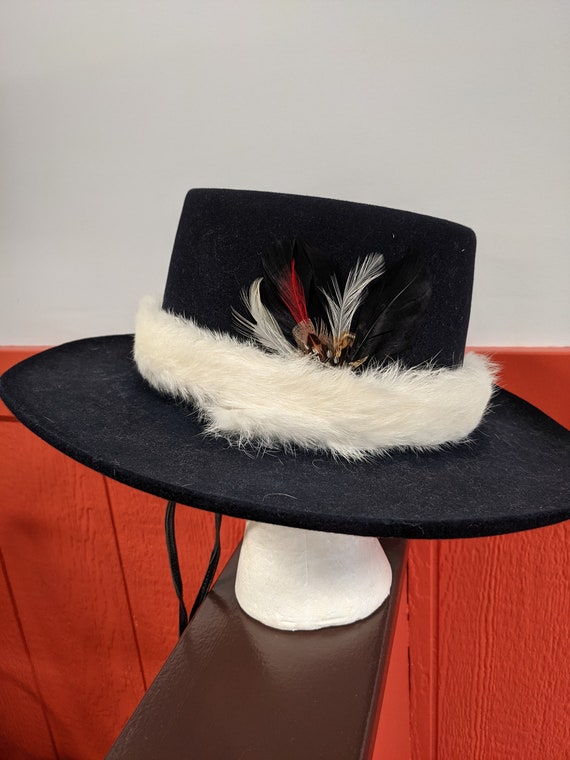 New Vintage Stetson Cowboy Hat 7 Navy Blue and Wh… - image 1