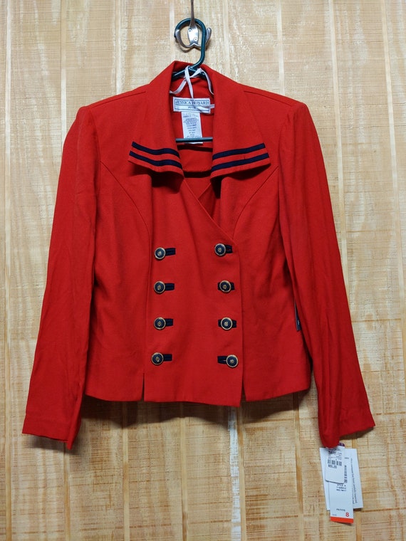 Vintage Jessica Howard Red Buttoned Blazer Suit Ja