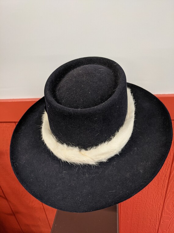 New Vintage Stetson Cowboy Hat 7 Navy Blue and Wh… - image 3