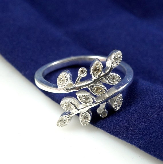 925 Sterling Silver Leaf Ring, Leaf Ring,open Ring