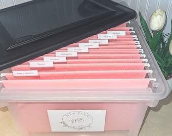 FULLY ASSEMBLED- Kids File Box , Milestone Tote , Memory Box ...