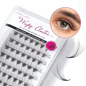 DIY Wispy Individual Lash 20D 96pcs | Mixed Length 8-16mm 0.07 D Curl |  Individual Cluster Lash Natural Look | Lash Extensions at Home