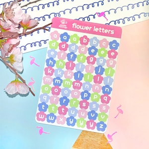 Feuille Déco Lettres Fleurs | Autocollants de l’alphabet