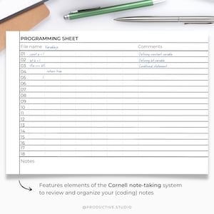 Programming Coding Notes, Programming Template, Programming, Cornell ...
