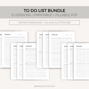 Liste minimale de tâches, Liste de tâches, Planificateur de liste de tâches, Imprimable, Liste de tâches simples, Planificateur de productivité, A4 / A5 / Lettre, Téléchargement instantané
