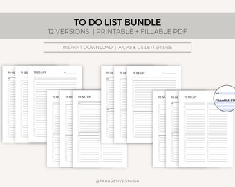 Minimal To Do List, To Do List, To Do List Planner, Printable, Simple Tasks List, Productivity Planner, A4/A5/Letter, Instant Download