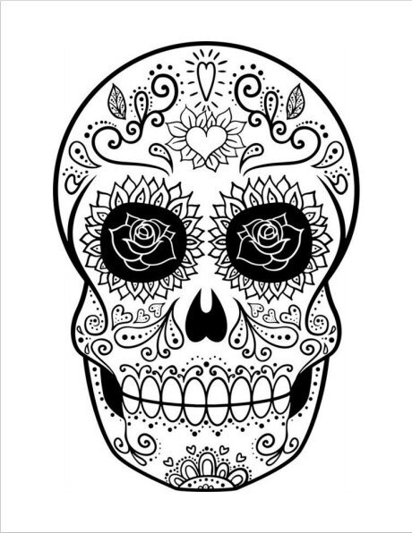 Sugar Skull Coloring Pages Sugar Skull Coloring Book | Etsy