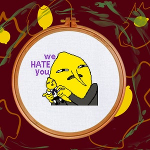 Lemongrab, We Hate You - Cross Stitch Pattern