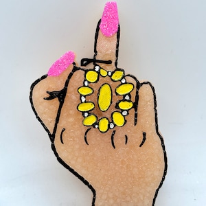 Western Women’s middle finger freshie. Western women’s middle finger air freshener.